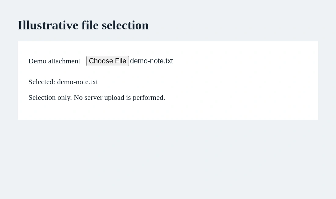 Verwenden Sie eine kleine erfundene Datei, um Auswahl und Akzeptanz zu überprüfen, und halten Sie dann die Verarbeitungsnachweise des Servers getrennt.